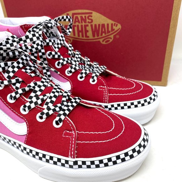 😳SALE😳 VANS SK8-HI Platform 2 Tone Pink Canvas Kid’s Size VN0A4P3SWVX - Picture 5 of 7